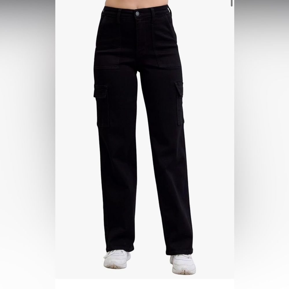 Judy Blue black Cargo Wide leg jeans Size 9/29